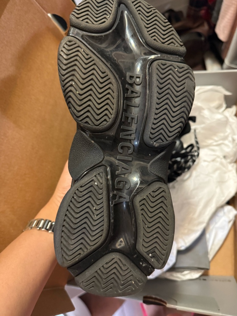 Balenciaga All-Black Logo Chunky Sneakers - Picture 6 of 9